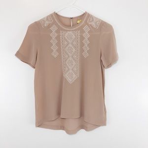 Madewell Silk Fortune Embroidered Top